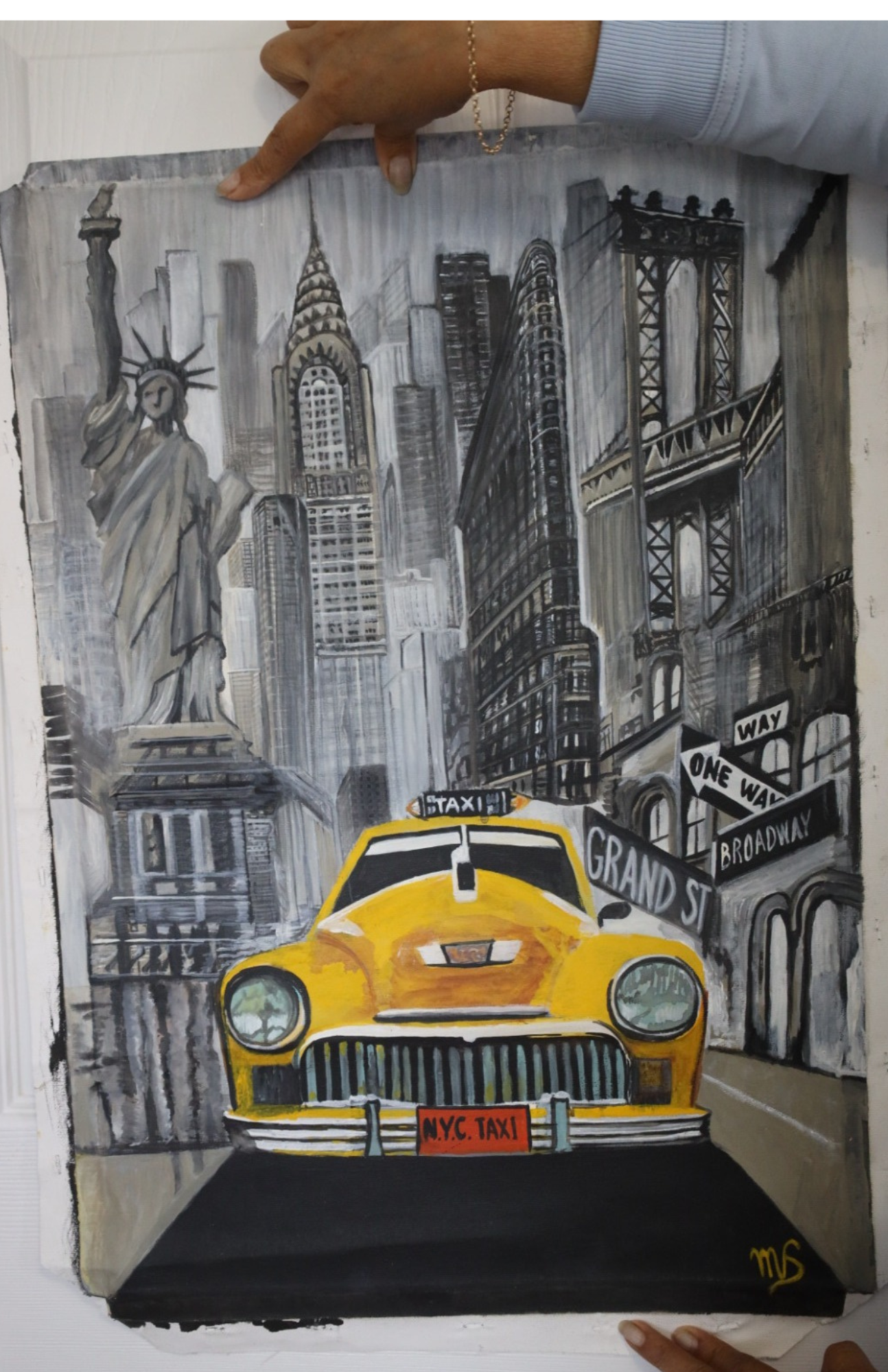 New York taxi with background