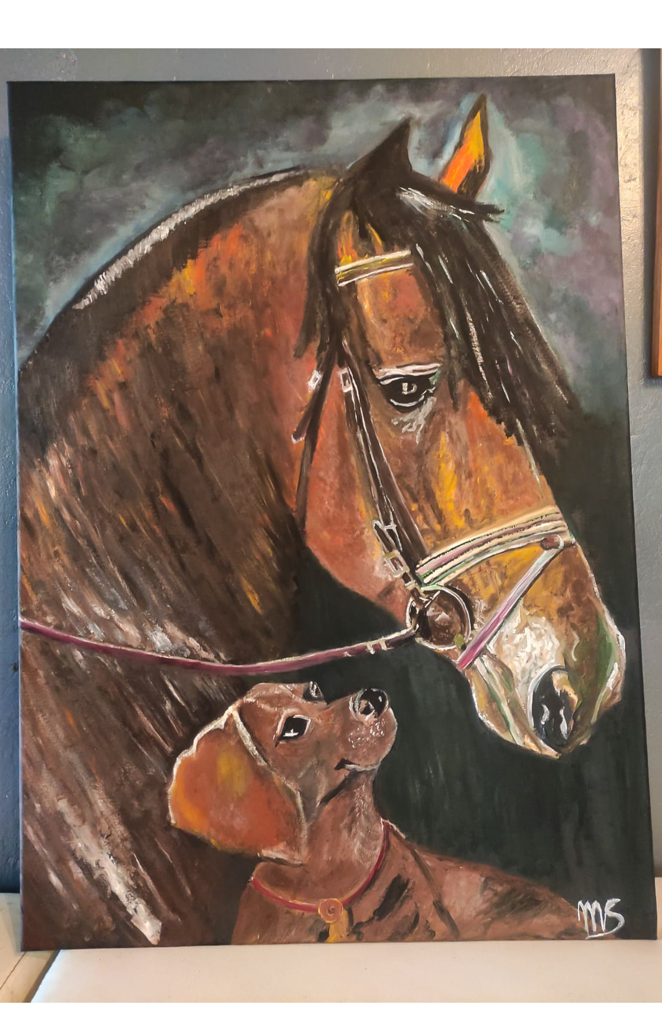 Horse and a dog
