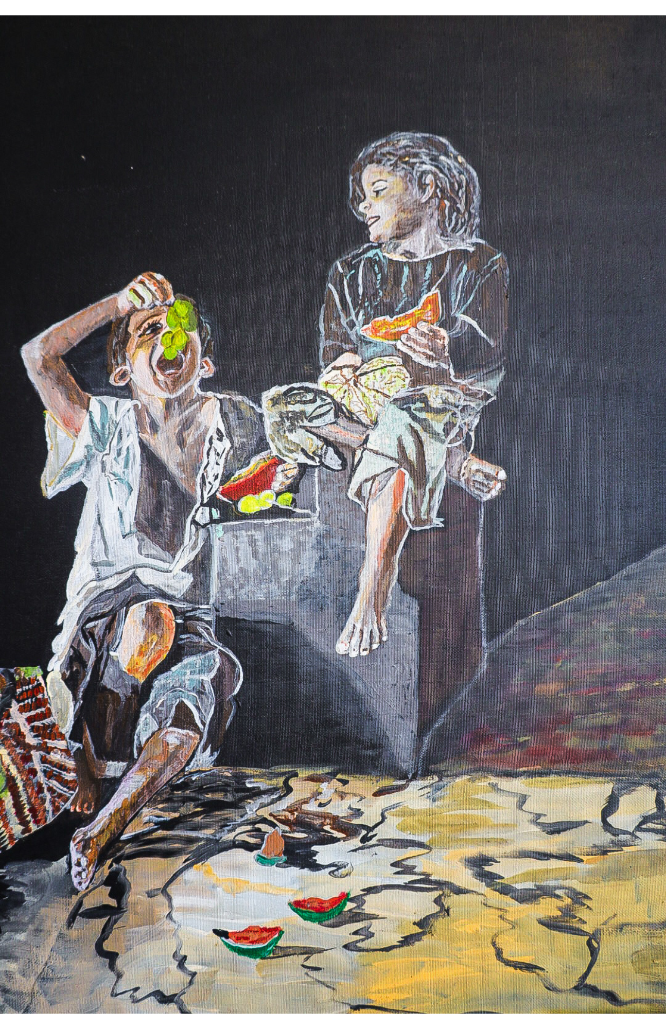 Kids and grapes